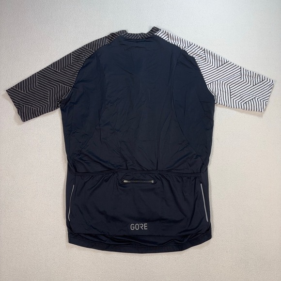 GORE Cycling Jersey Men's L Black Stripe Colorblock Stretch Back Pocket Full Zip - Picture 2 of 16
